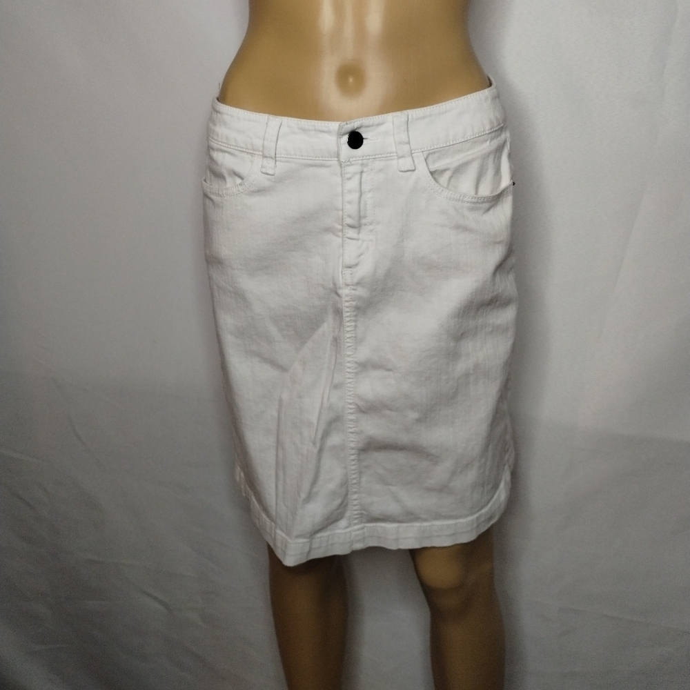 Eddie Bauer White Women's Denim Jean Skirt Size 4